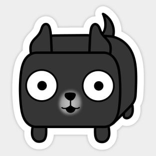 Pit Bull Loaf - Black Pitbull with Cropped Ears Sticker